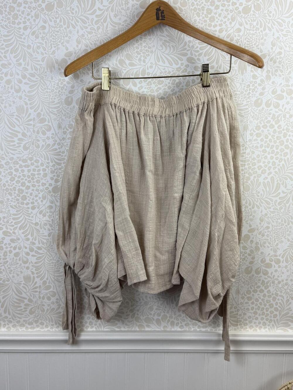 MISA Los Angeles Beige Gauze Peasant Smocked Blouse Top - Size - Small - Picture 8 of 8